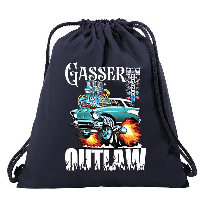 Gasser Outlaw Class Vintage Drag Racing Race Car Funny Gift Drawstring Bag