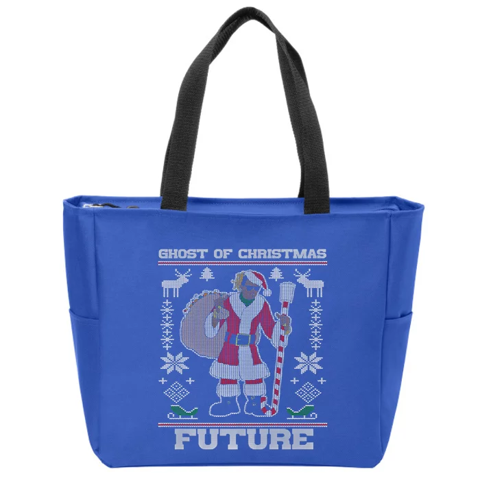 Ghost Of Christmas Future Ugly Christmas Sweater Rap Gift Zip Tote Bag