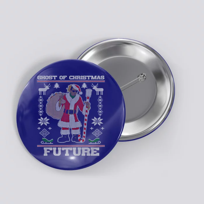 Ghost Of Christmas Future Ugly Christmas Sweater Rap Funny Gift Button