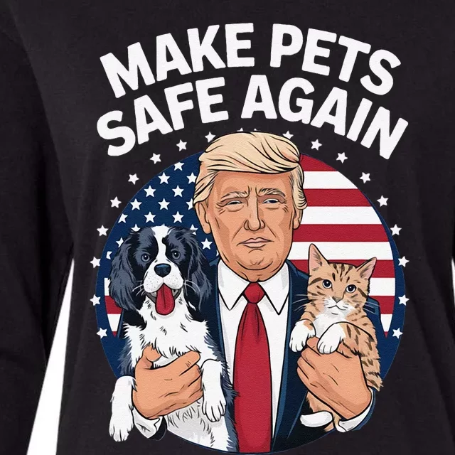 Goose Ohio Cats And Dogs 2024 Debate Make Pets Safe Again Gift Womens Cotton Relaxed Long Sleeve T-Shirt