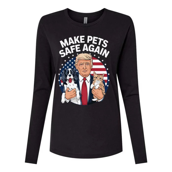 Goose Ohio Cats And Dogs 2024 Debate Make Pets Safe Again Gift Womens Cotton Relaxed Long Sleeve T-Shirt