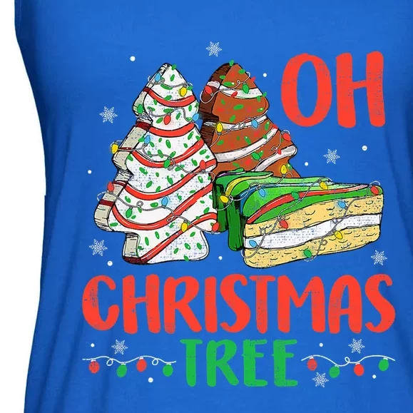 Groovy Oh Christmas Tree Cakes Debbie Becky Jen Cake Lovers Ladies Essential Flowy Tank