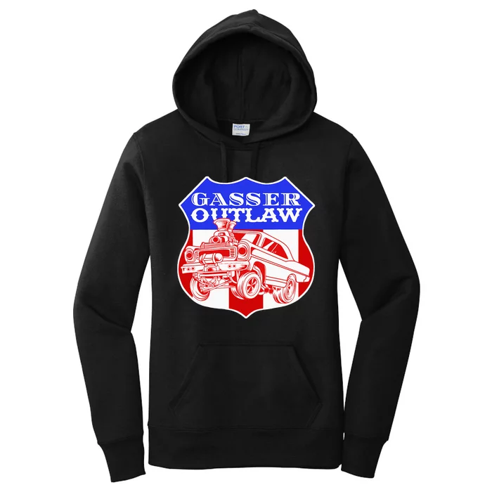 Gasser Outlaw Class Vintage Drag Racing Race Car Women's Pullover Hoodie