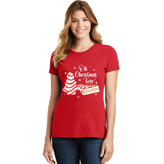 Groovy Oh Christmas Tree Cakes Debbie Becky Jen Cake Lovers Cute Xmas Gift Women's T-Shirt