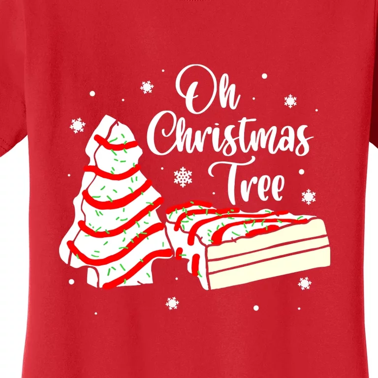 Groovy Oh Christmas Tree Cakes Debbie Becky Jen Cake Lovers Cute Xmas Gift Women's T-Shirt