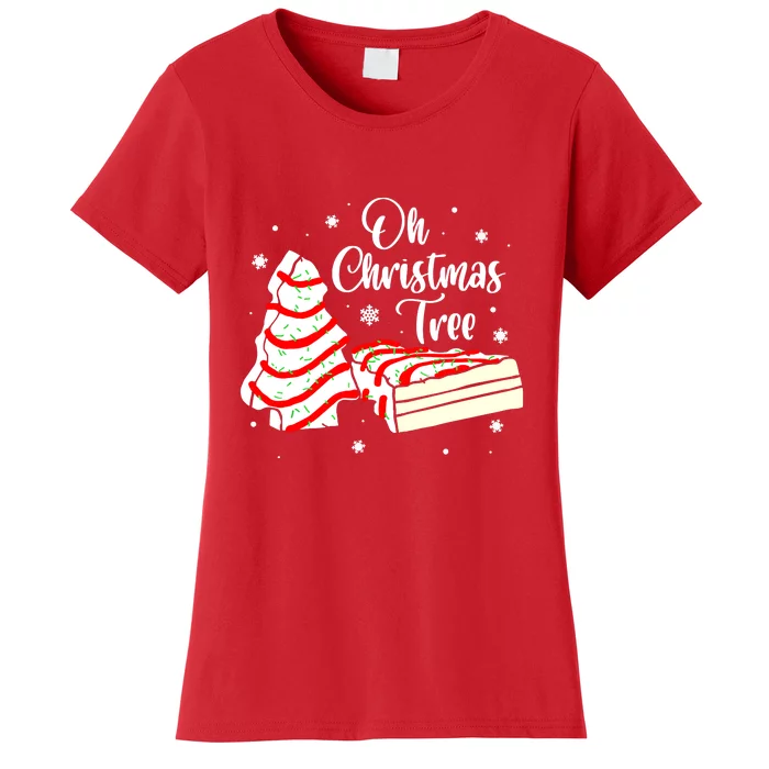 Groovy Oh Christmas Tree Cakes Debbie Becky Jen Cake Lovers Cute Xmas Gift Women's T-Shirt