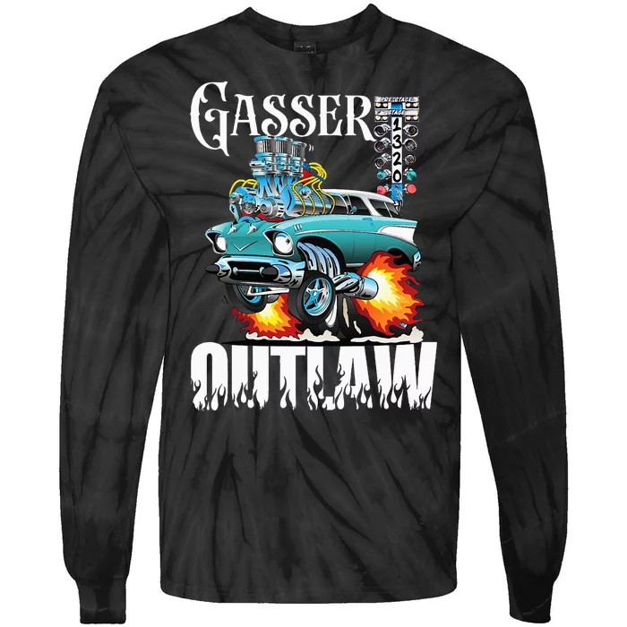 Gasser Outlaw Class Vintage Drag Racing Race Car Tie-Dye Long Sleeve Shirt