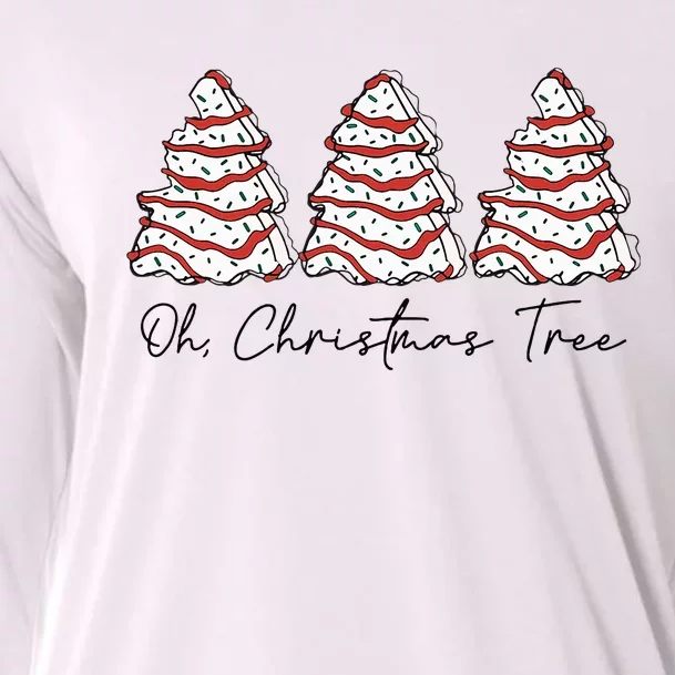 Groovy Oh Christmas Tree Xmas Lights Funny Tree Cakes Debbie Cooling Performance Long Sleeve Crew