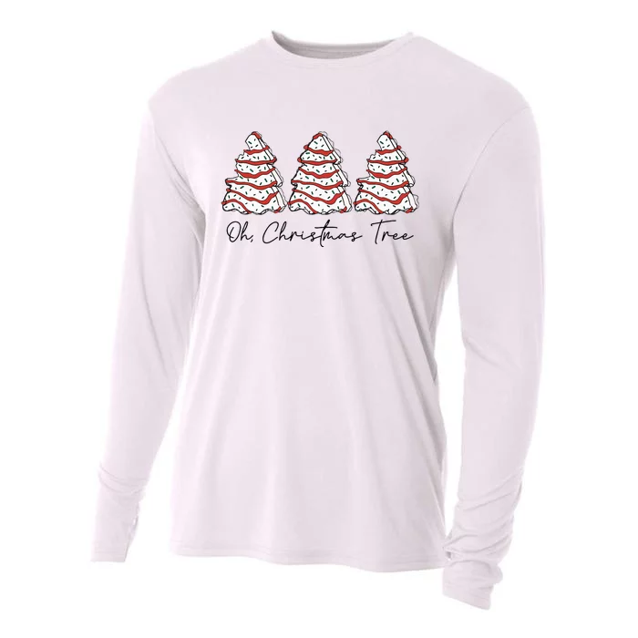 Groovy Oh Christmas Tree Xmas Lights Funny Tree Cakes Debbie Cooling Performance Long Sleeve Crew