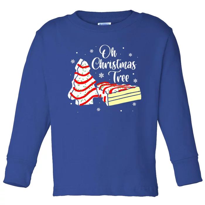 Groovy Oh Christmas Tree Cakes Debbie Becky Jen Cake Lovers Toddler Long Sleeve Shirt