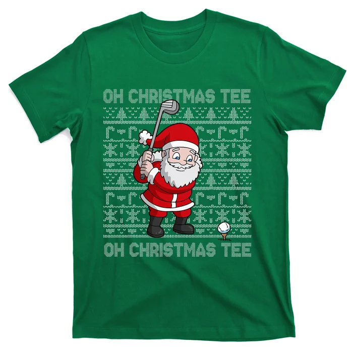 Golf Oh Christmas Santa Claus Golfer T-Shirt