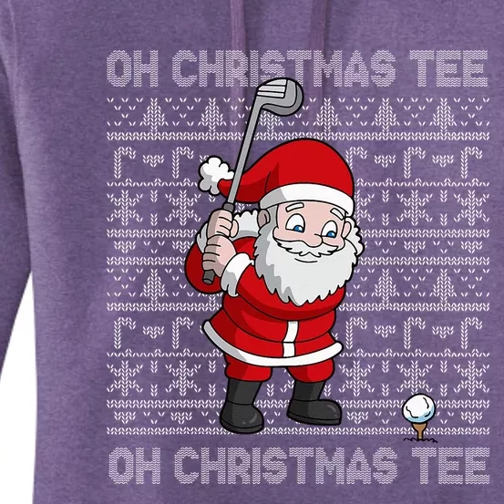 Golf Oh Christmas Santa Claus Golfer Women's Pullover Hoodie