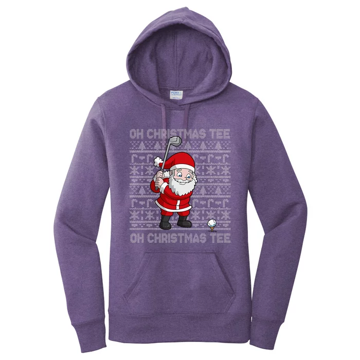 Golf Oh Christmas Santa Claus Golfer Women's Pullover Hoodie