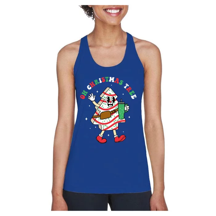 Groovy Oh Christmas Tree Cakes Debbie Becky Jen Cake Lovers Women's Racerback Tank