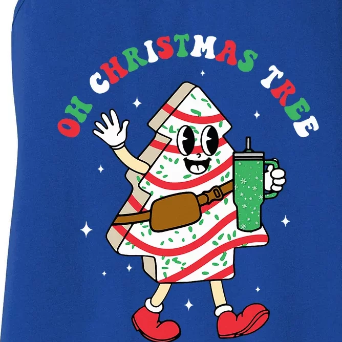 Groovy Oh Christmas Tree Cakes Debbie Becky Jen Cake Lovers Women's Racerback Tank