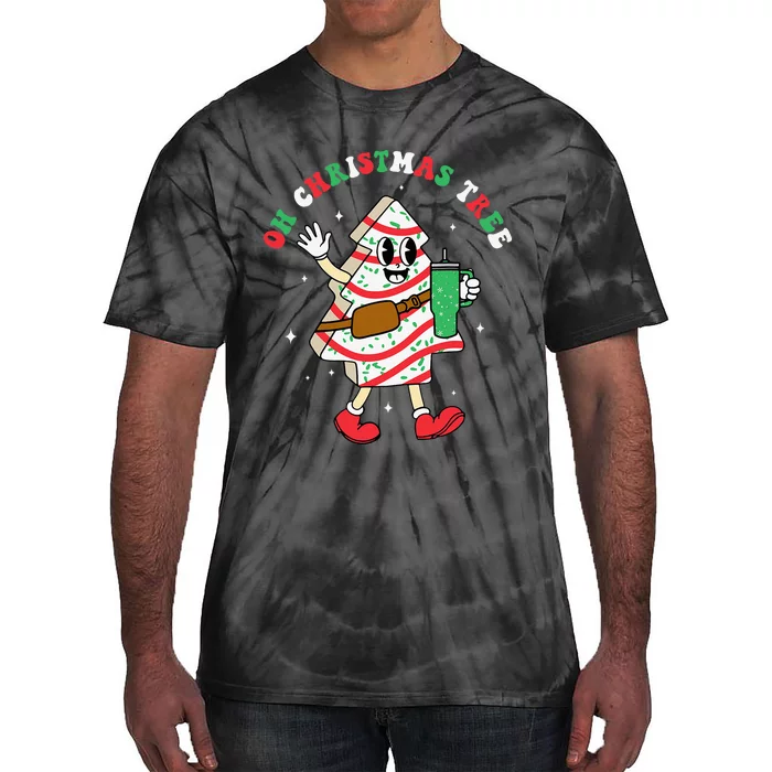 Groovy Oh Christmas Tree Cakes Debbie Becky Jen Cake Lovers Tie-Dye T-Shirt