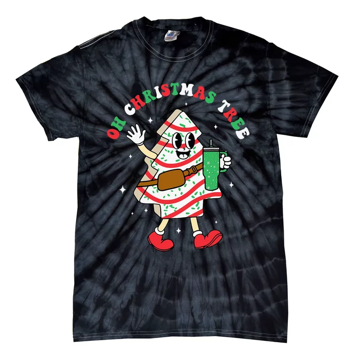 Groovy Oh Christmas Tree Cakes Debbie Becky Jen Cake Lovers Tie-Dye T-Shirt