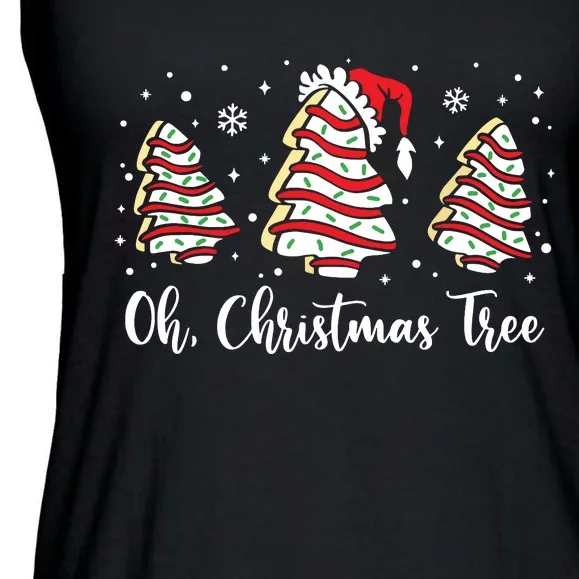 Groovy Oh Christmas Tree Cakes Debbie Becky Jen Cake Lovers Ladies Essential Flowy Tank