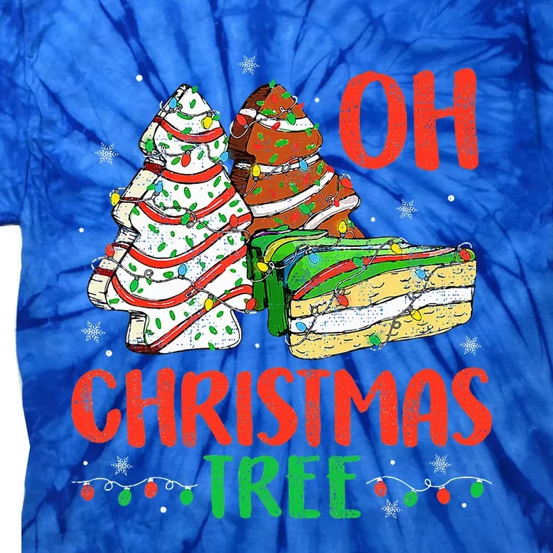 Groovy Oh Christmas Tree Cakes Debbie Becky Jen Cake Lovers Tie-Dye T-Shirt