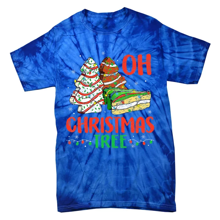 Groovy Oh Christmas Tree Cakes Debbie Becky Jen Cake Lovers Tie-Dye T-Shirt