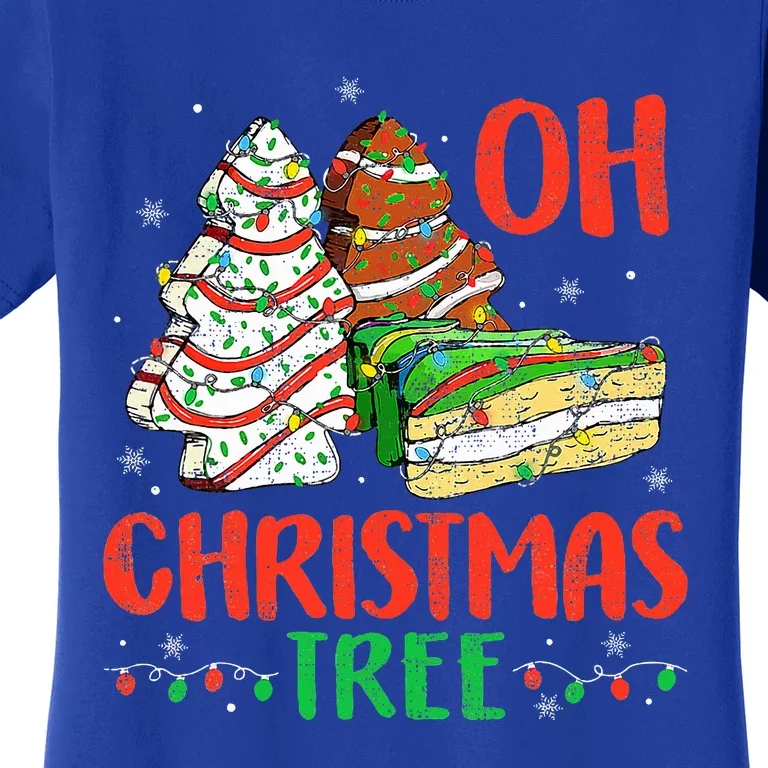 Groovy Oh Christmas Tree Cakes Debbie Becky Jen Cake Lovers Women's T-Shirt