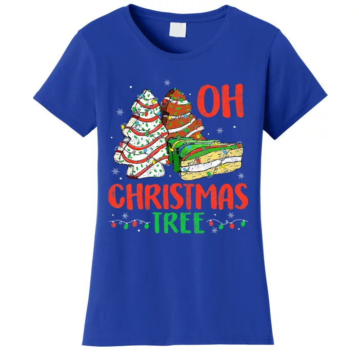 Groovy Oh Christmas Tree Cakes Debbie Becky Jen Cake Lovers Women's T-Shirt