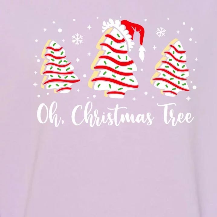 Groovy Oh Christmas Tree Cakes Debbie Becky Jen Cake Lovers Garment-Dyed Sweatshirt