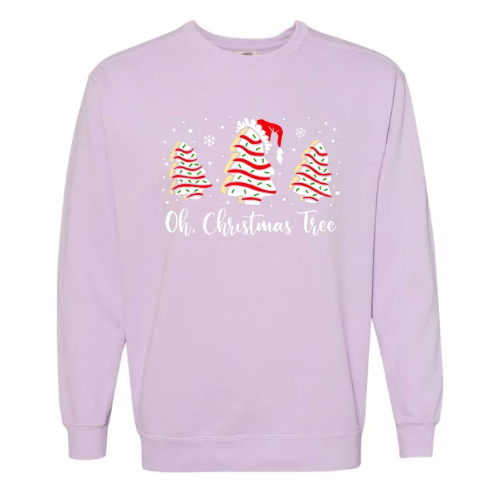 Groovy Oh Christmas Tree Cakes Debbie Becky Jen Cake Lovers Garment-Dyed Sweatshirt