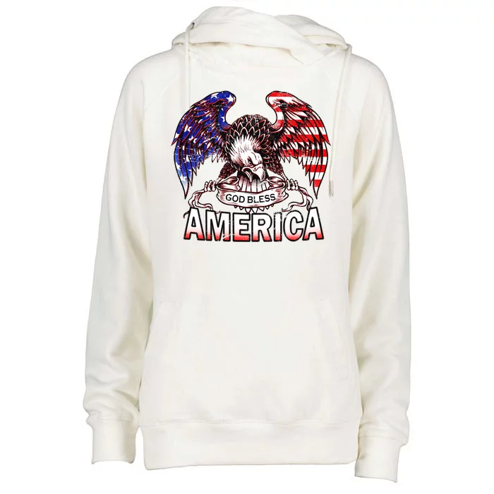 God Bless America Womens Funnel Neck Pullover Hood