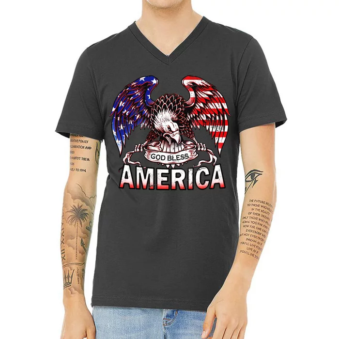 God Bless America V-Neck T-Shirt