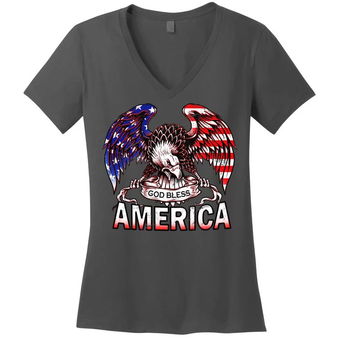 God Bless America Women's V-Neck T-Shirt