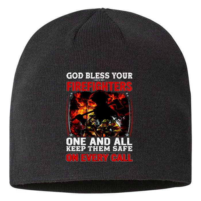 God Bless Firefighters 8 1/2in Sustainable Knit Beanie