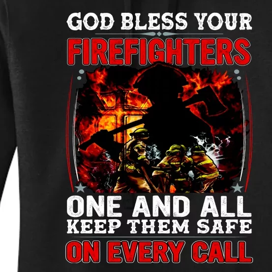 God Bless Firefighters Women's Pullover Hoodie