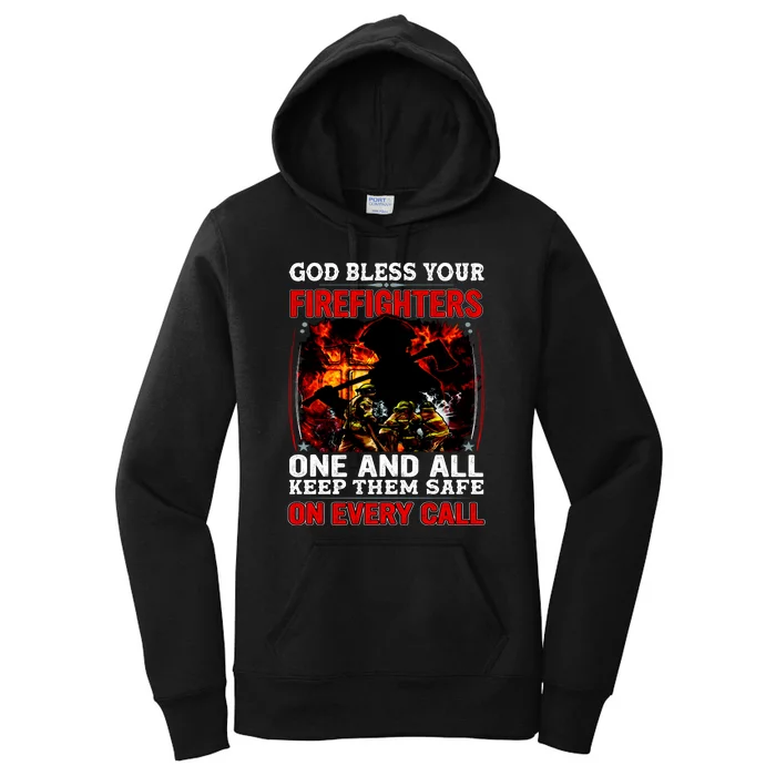 God Bless Firefighters Women's Pullover Hoodie