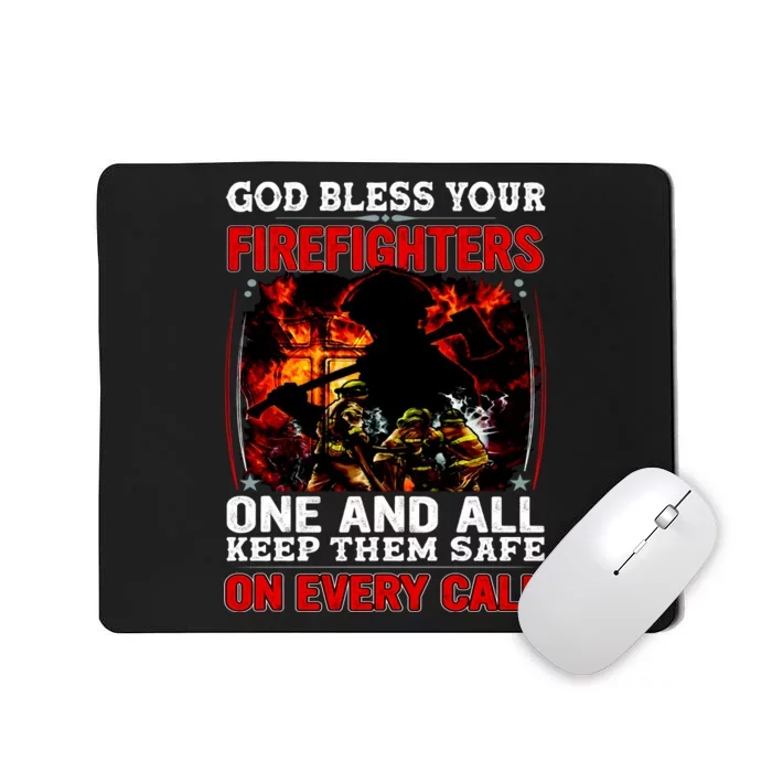 God Bless Firefighters Mousepad