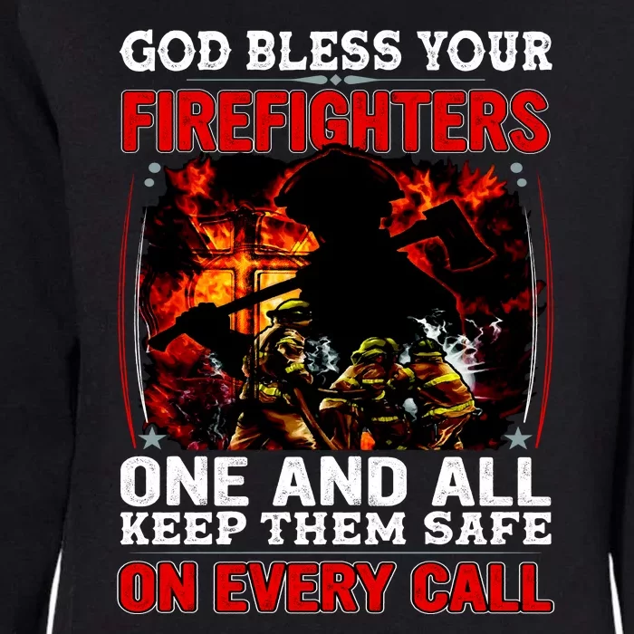 God Bless Firefighters Womens California Wash Sweatshirt