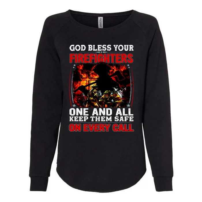 God Bless Firefighters Womens California Wash Sweatshirt