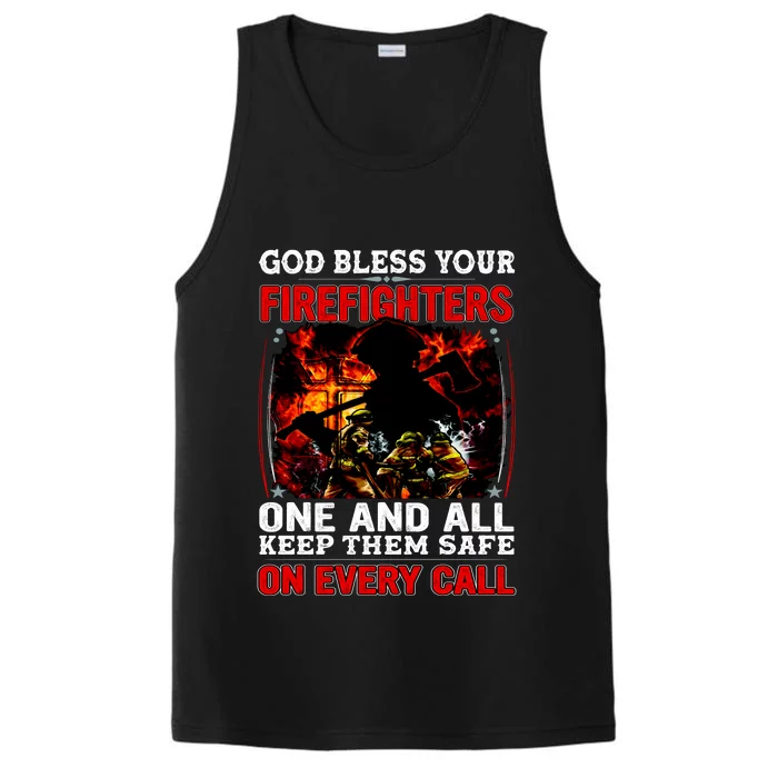 God Bless Firefighters Performance Tank