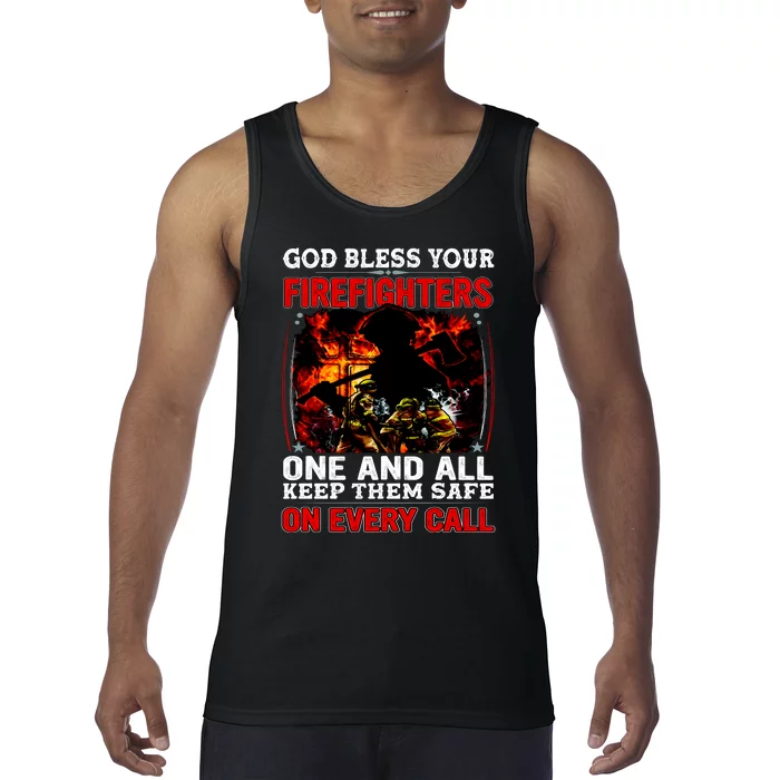 God Bless Firefighters Tank Top