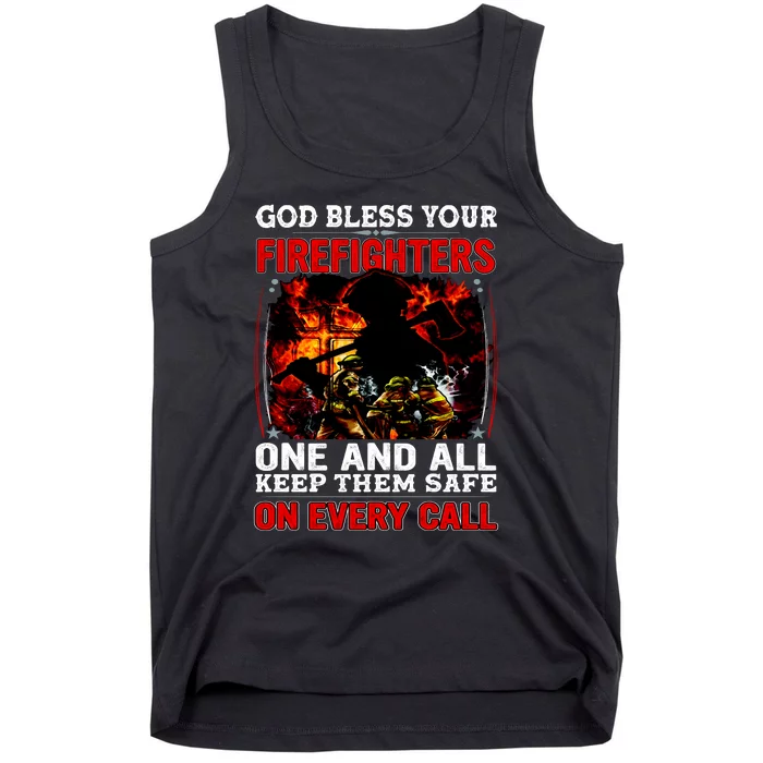 God Bless Firefighters Tank Top