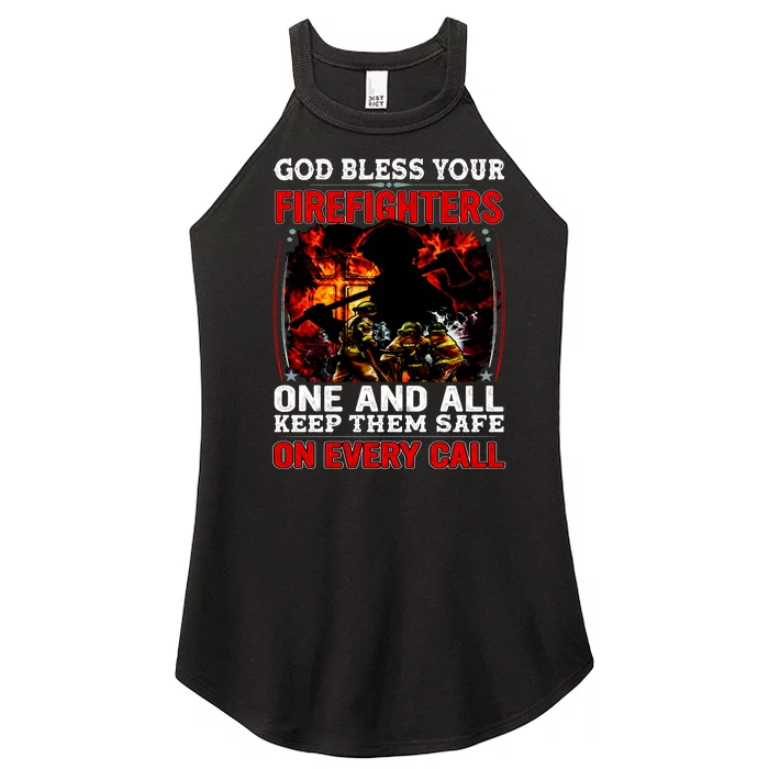 God Bless Firefighters Women’s Perfect Tri Rocker Tank