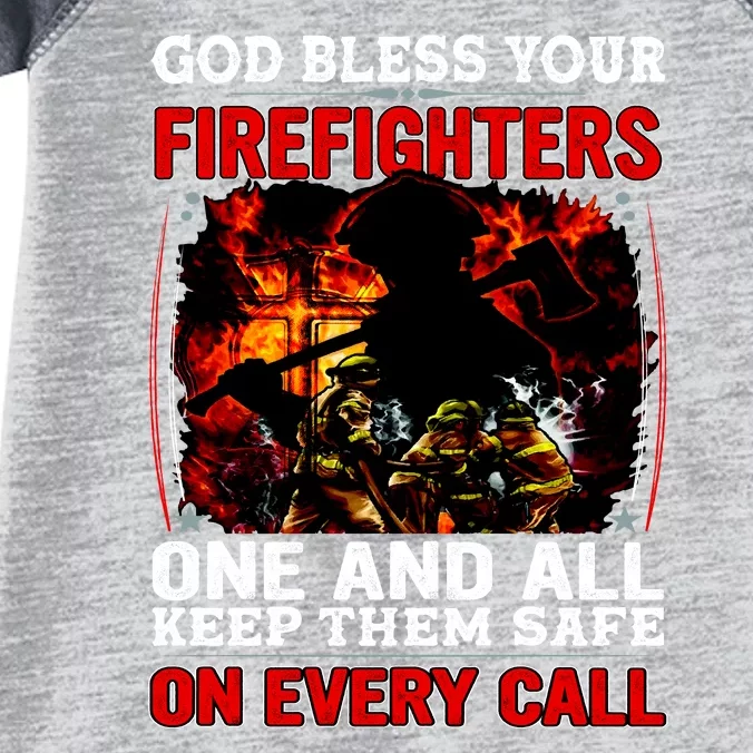 God Bless Firefighters Infant Baby Jersey Bodysuit