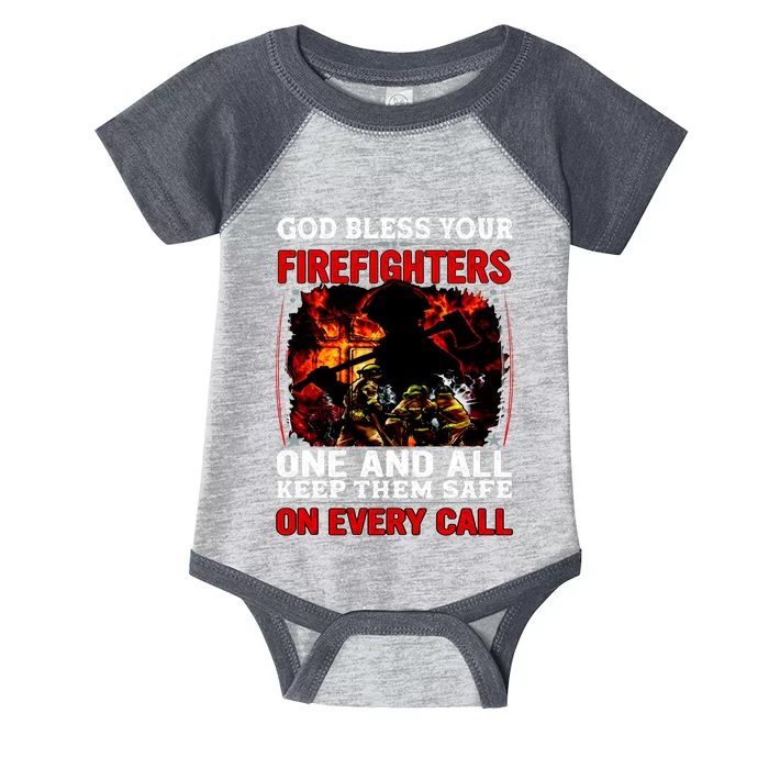 God Bless Firefighters Infant Baby Jersey Bodysuit