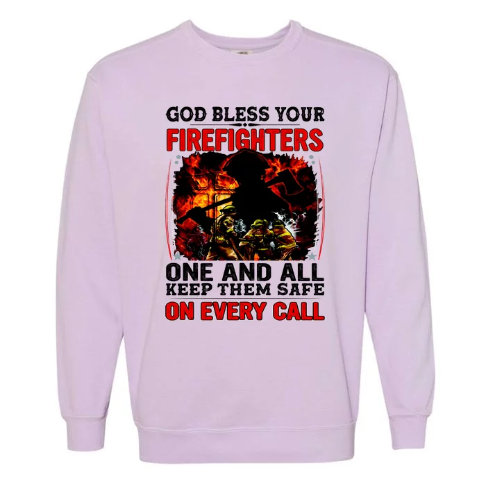 God Bless Firefighters Garment-Dyed Sweatshirt