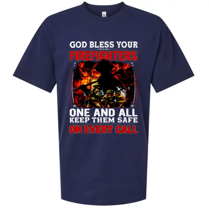 God Bless Firefighters Sueded Cloud Jersey T-Shirt