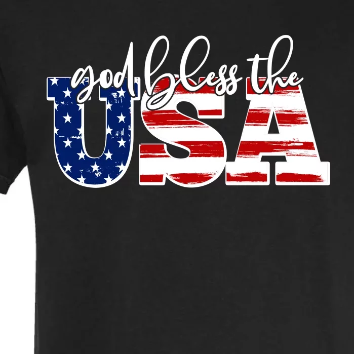 God Bless The USA American Flag Garment-Dyed Heavyweight T-Shirt