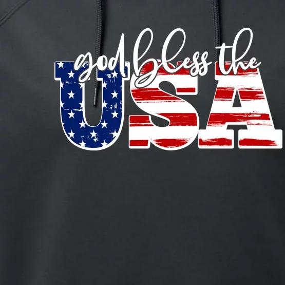 God Bless The USA American Flag Performance Fleece Hoodie