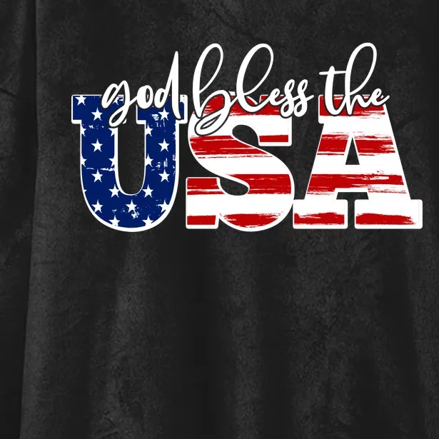 God Bless The USA American Flag Hooded Wearable Blanket