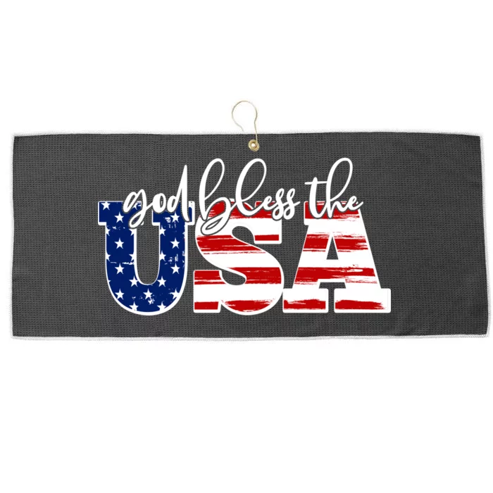 God Bless The USA American Flag Large Microfiber Waffle Golf Towel