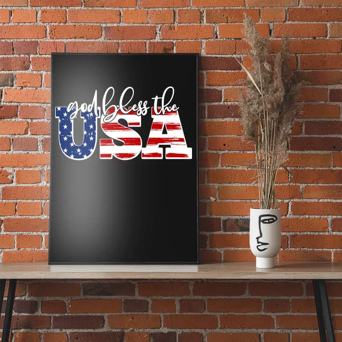 God Bless The USA American Flag Poster